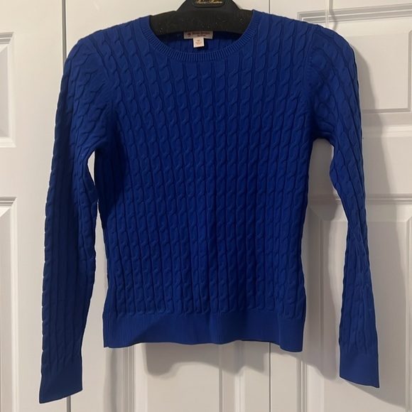 Brooks Brothers Sweaters - Brooks Brothers Womens Cable Knit Cotton Sweater NWOT XS in Blue